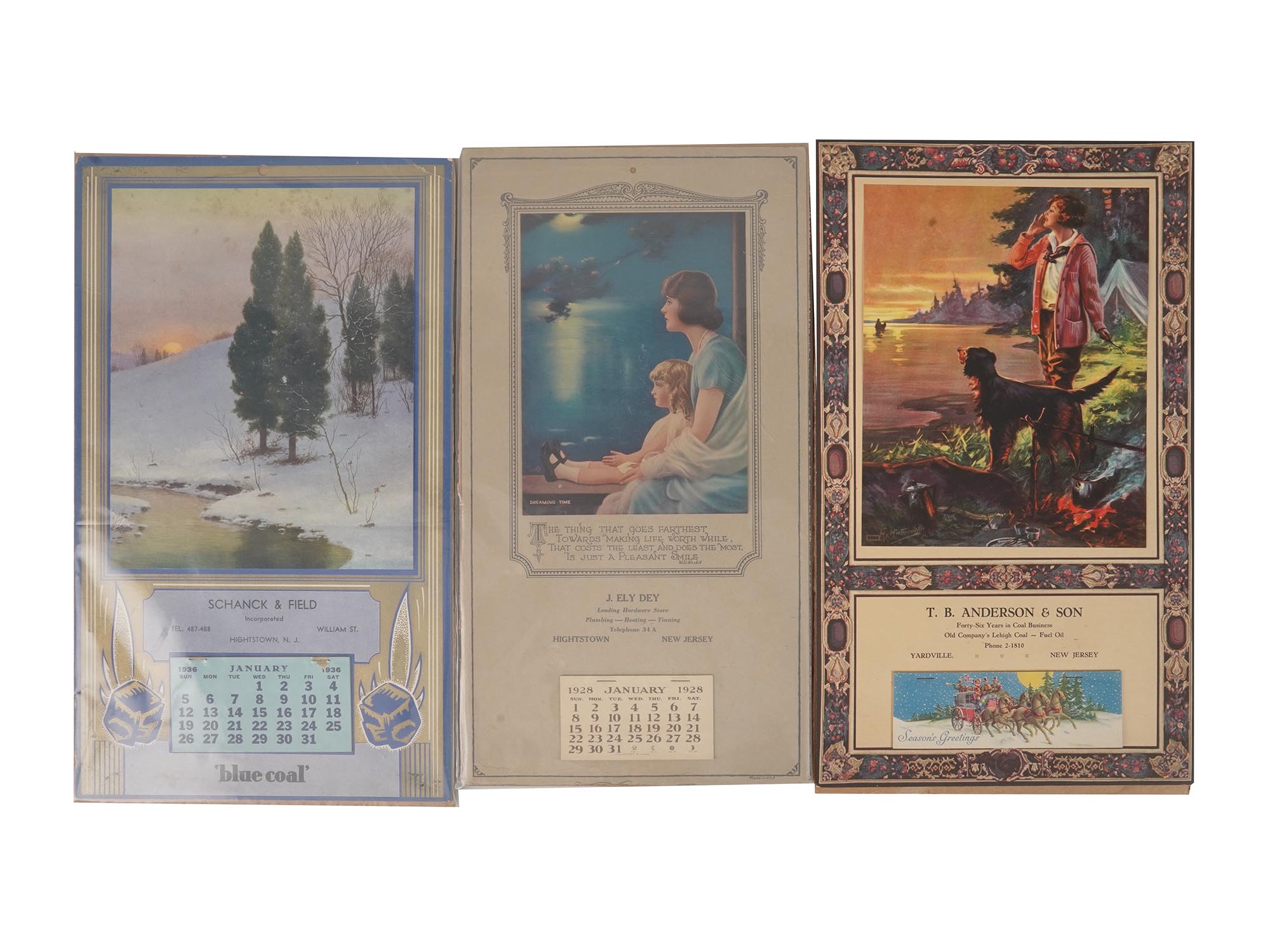 ANTIQUE ADVERTISING WALL CALENDARS, EARLY 20TH C. PIC-1